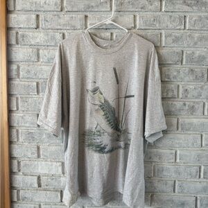 Gray Graphic vintage fishing T-Shirt